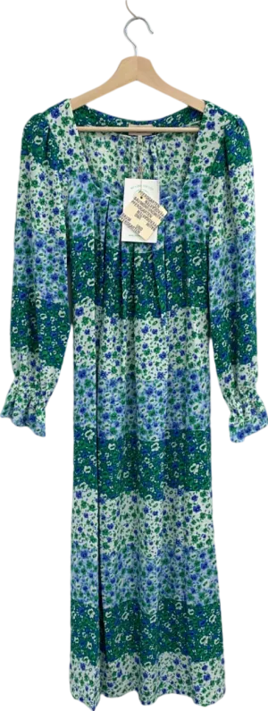 Baum Und Pferdgarten Green Blue Floral Midi Dress UK 12