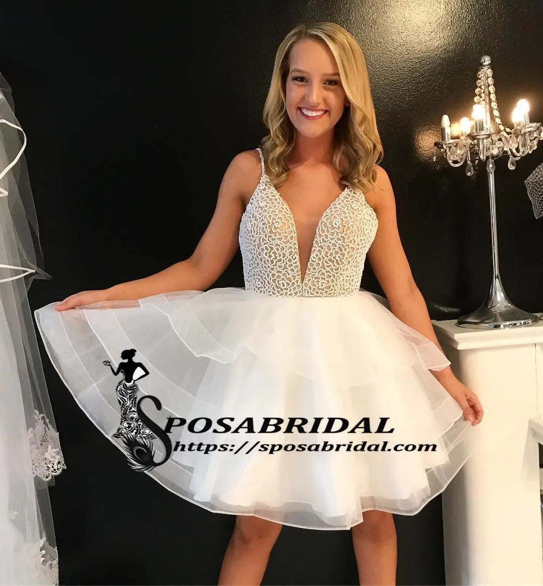 Beaded Short Elegant Pretty Gorgeous Formal Popular Homecoming Dresses, BD0223
