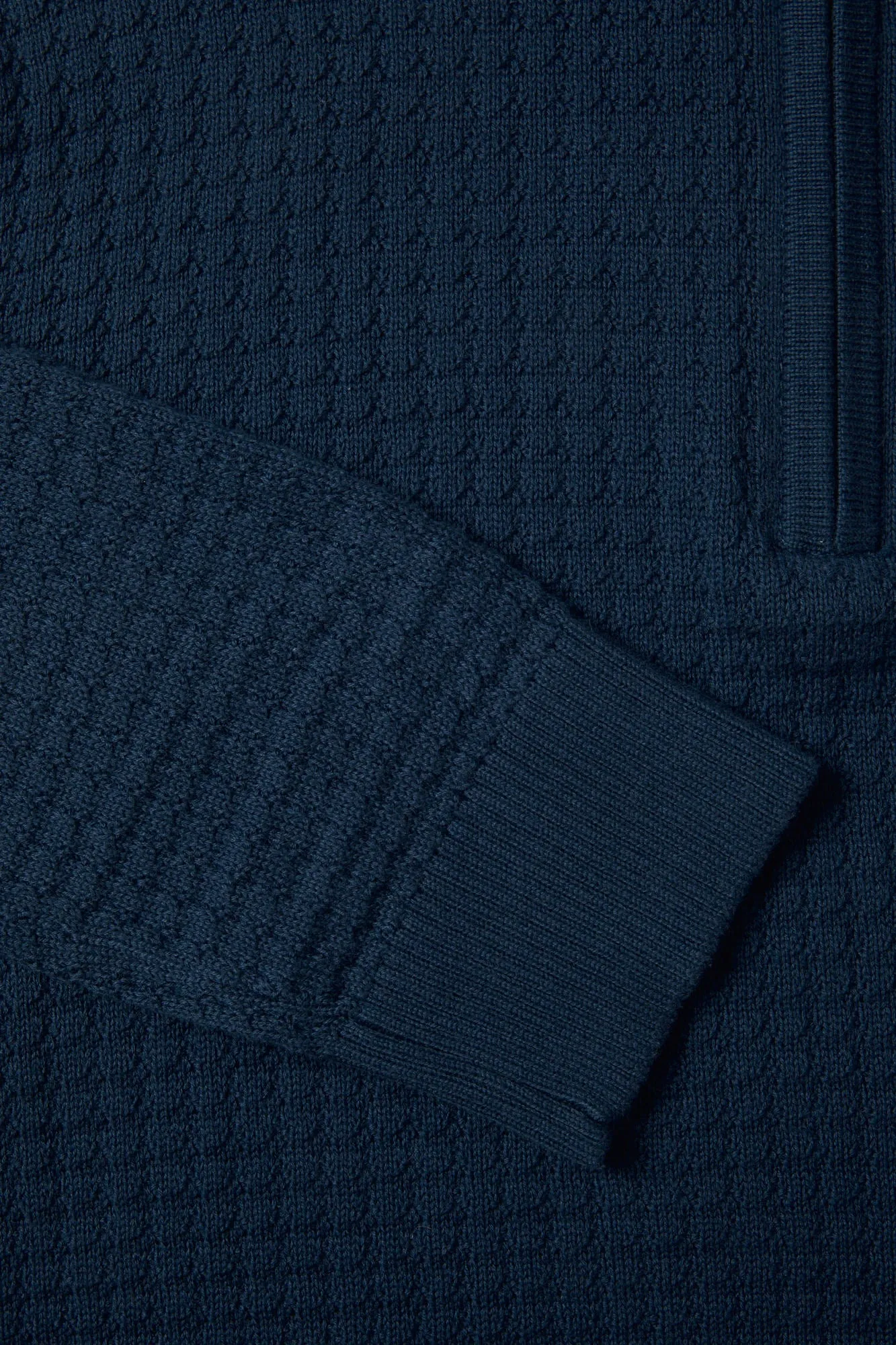 Benetti Ellis Indigo Qtr Zip Cotton Knit Jumper