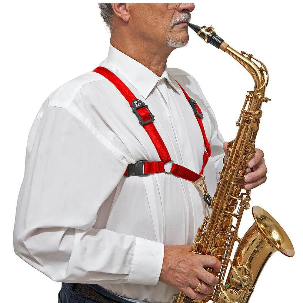 BG Alto, Tenor and Baritone Harness XL Red Coated Metal Hook