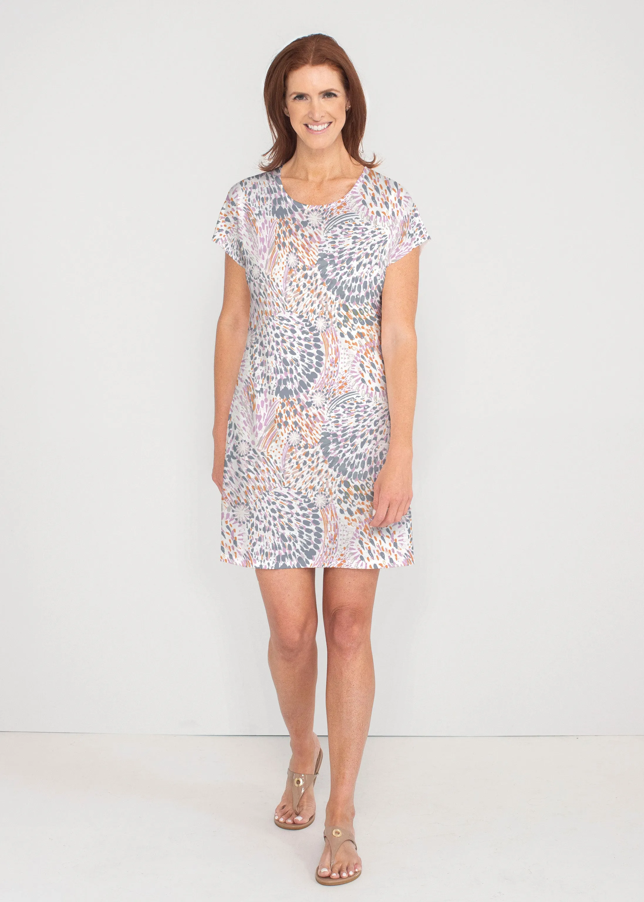 Big Bang (8092) ~ French Terry Short Sleeve Crew Dress