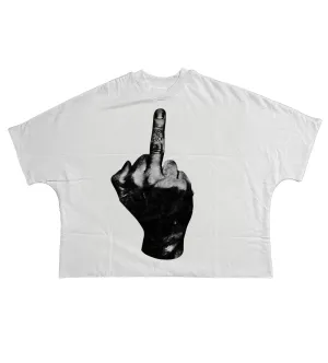 BILLIONAIRE STUDIOS BORN MIDDLE FINGER TEE (WHITE)