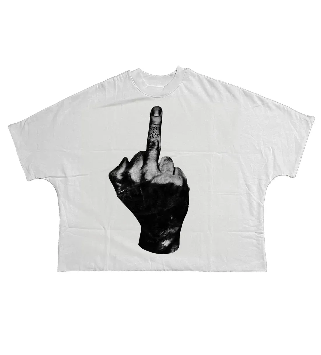 BILLIONAIRE STUDIOS BORN MIDDLE FINGER TEE (WHITE)