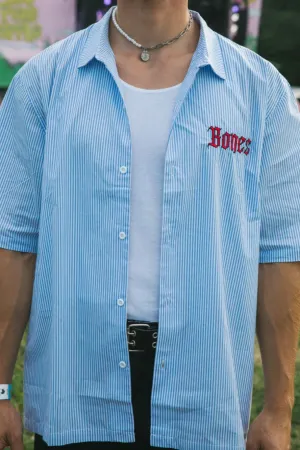BILLY BONES CLUB BONES GOTHIC STRIPED SHIRT - BLUE/WHITE