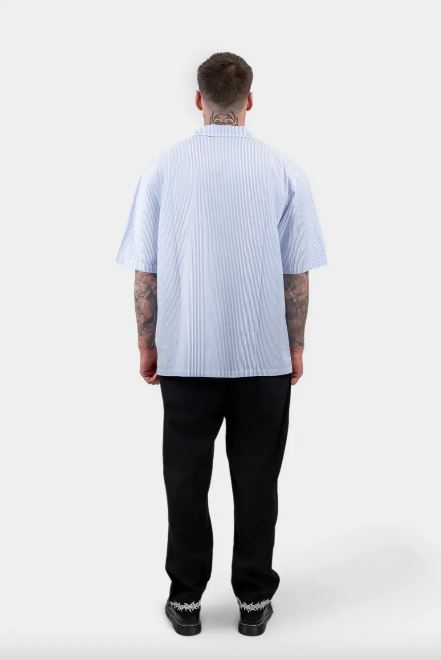 BILLY BONES CLUB BONES GOTHIC STRIPED SHIRT - BLUE/WHITE