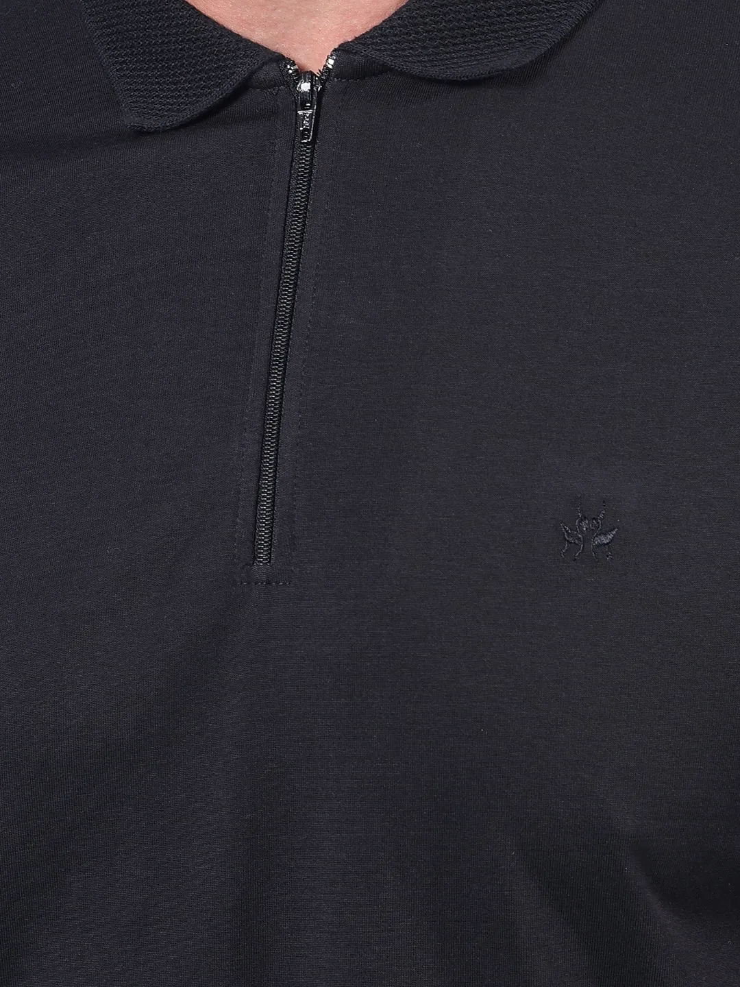Black Polo Neck T-Shirt