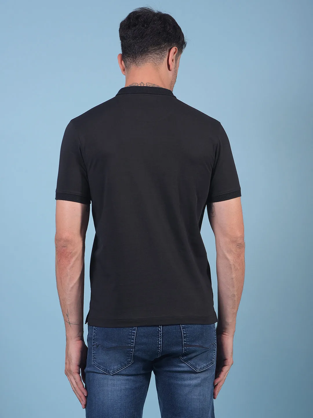 Black Polo Neck T-Shirt