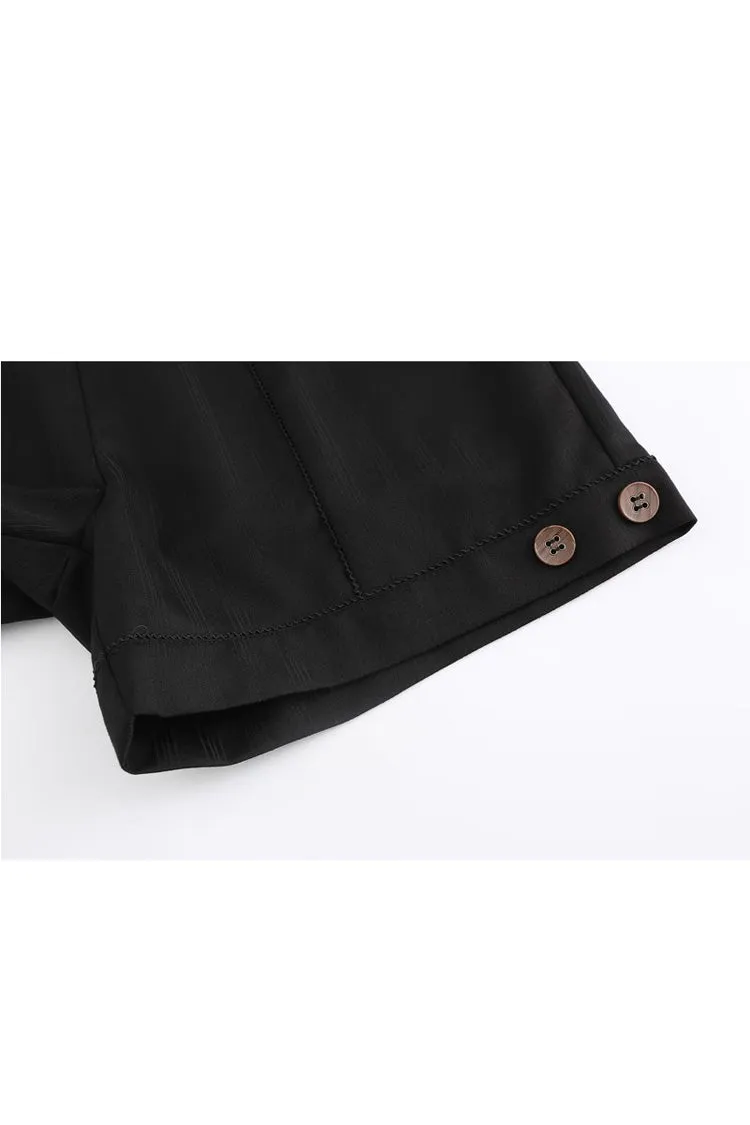 Black Retro Elegant Handsome Neutral Prince Gothic Ouji Lolita Shorts