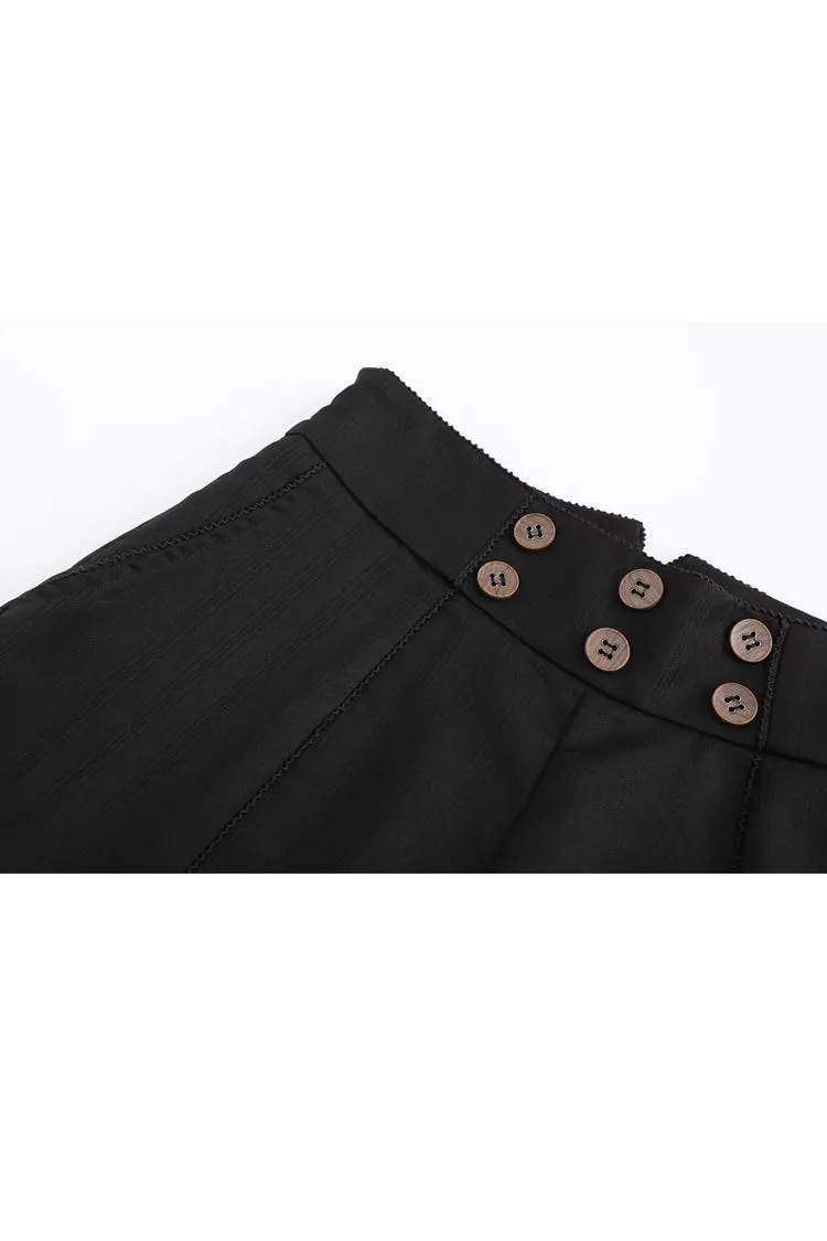 Black Retro Elegant Handsome Neutral Prince Gothic Ouji Lolita Shorts