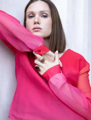 Blouse En Soie Sunset Rouge Ibiza