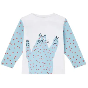 Blue Dotty Cat Top