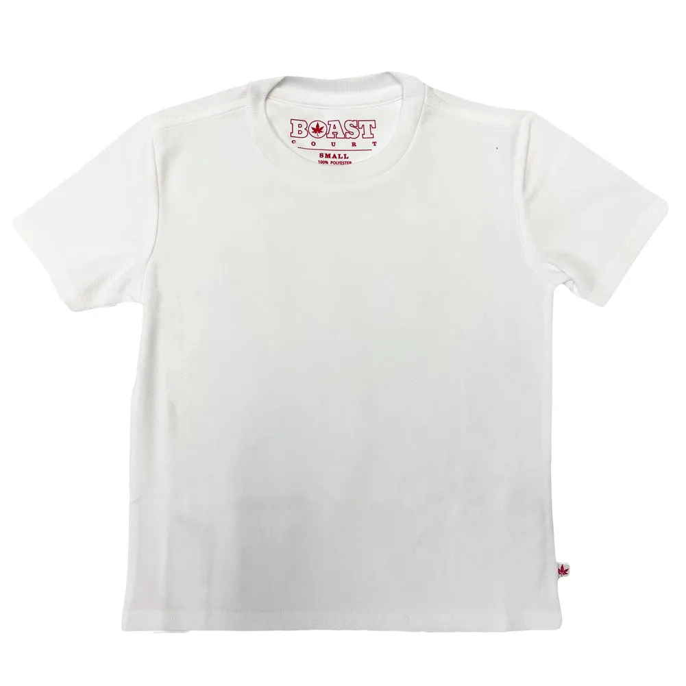 BOAST Boy's White Solid Court Tee Sz XS $40 NEW