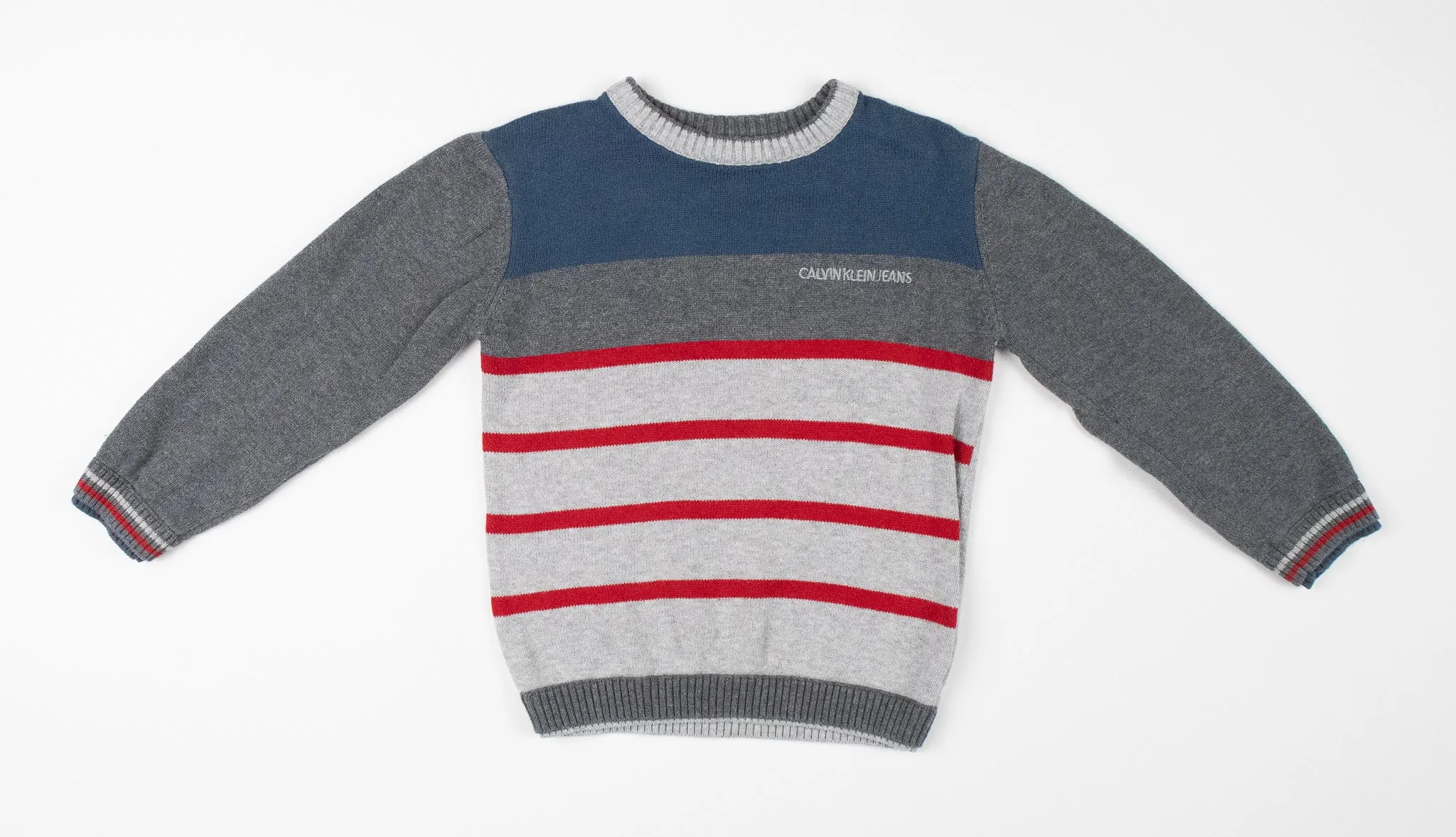BOY SIZE 3 YEARS - CALVIN KLEIN, Knit Sweater With Elbow Patches EUC B31