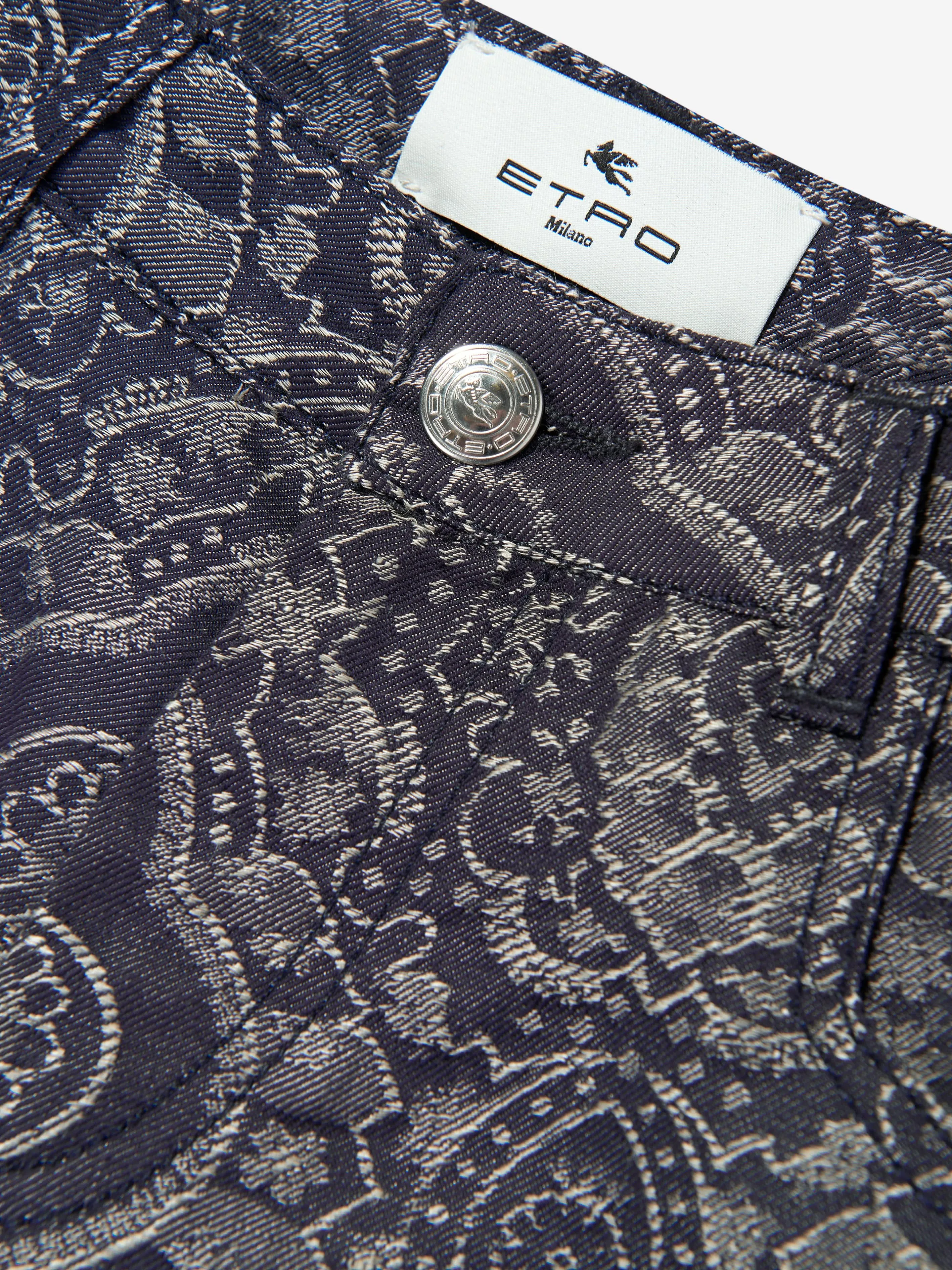 Boys Jacquard Shorts in Navy