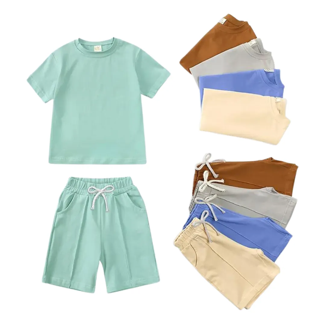 Boy's Smart Shorts & T-Shirt Co-Ord - Ice Grey