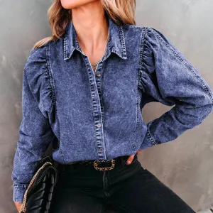 Briatt® | Elegant Denim Blouse