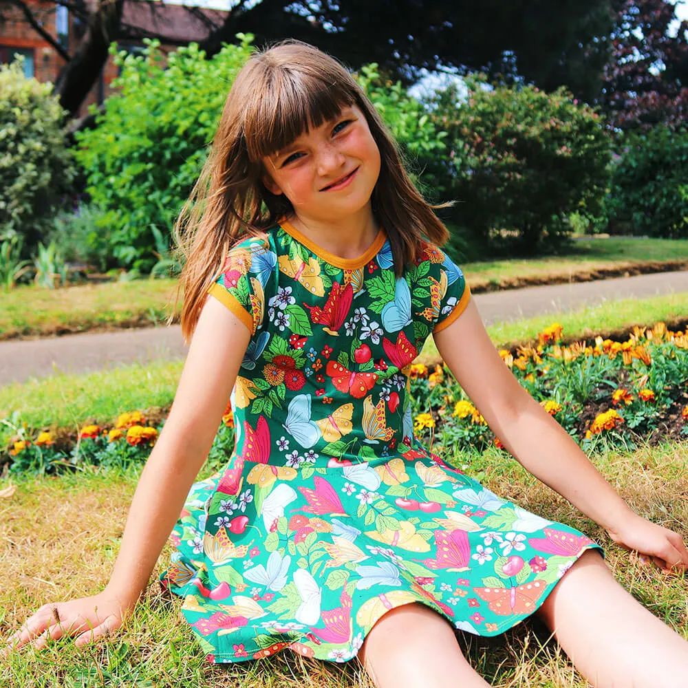 Butterflies Short Sleeve Dress - 1 Left Size 2-3 years