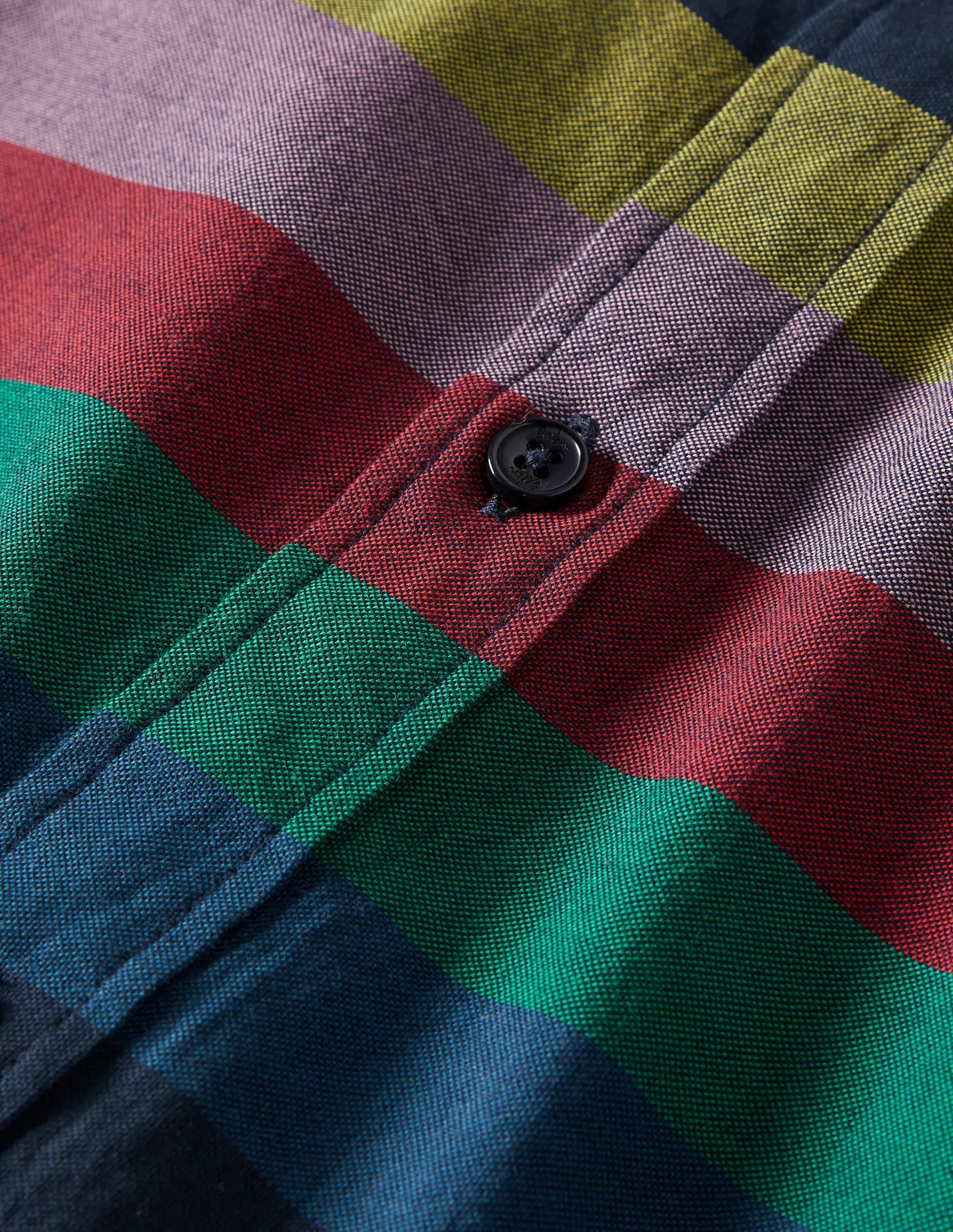 Button Down Oxford Shirt-Navy Rainbow