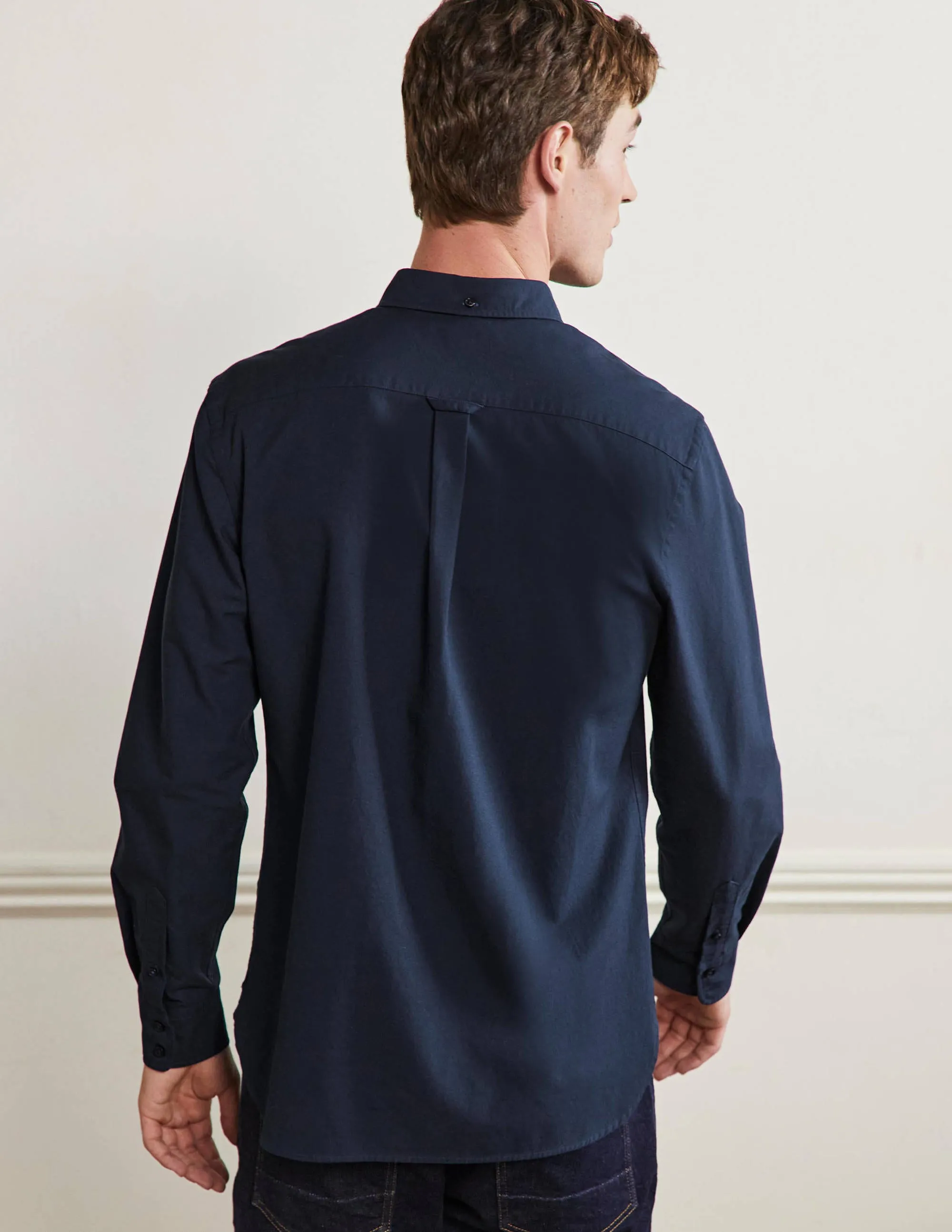 Button Down Oxford Shirt-Navy Rainbow