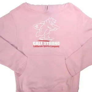 CALI Strong Boarding Bear Youth Hoodie Pink Glow in the Dark