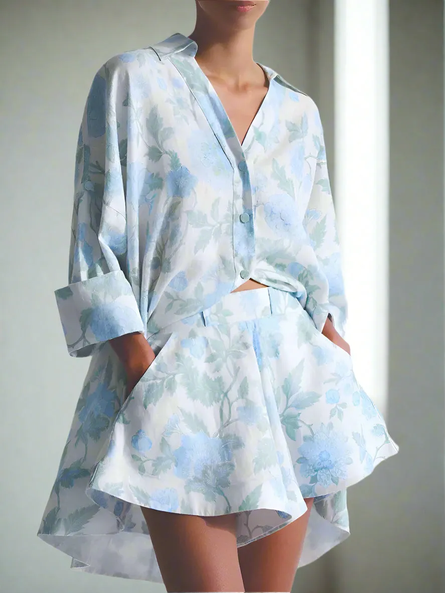 Casual Blue Print Set