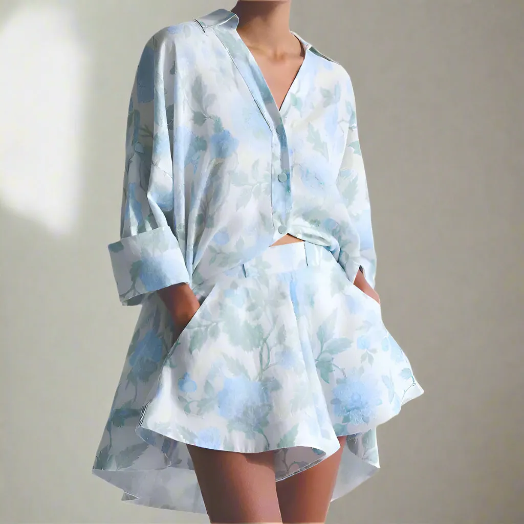 Casual Blue Print Set