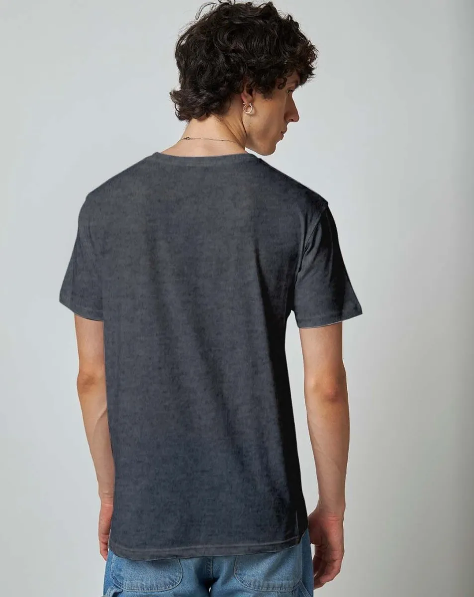 Charcoal Melange Plain T-shirt