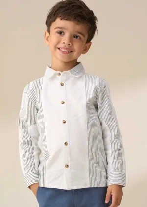 Chase Blue Colour Block Smart Shirt