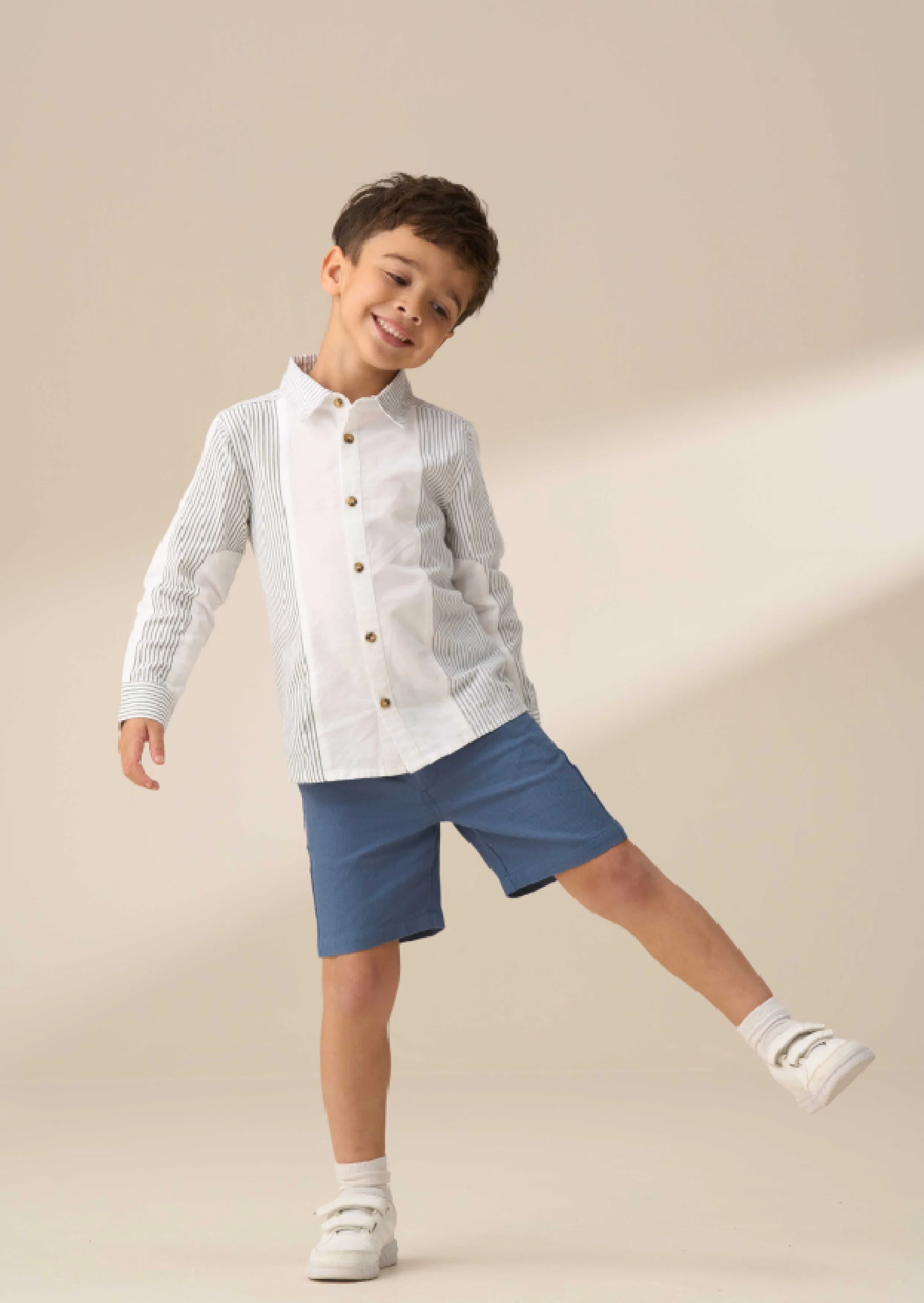 Chase Blue Colour Block Smart Shirt
