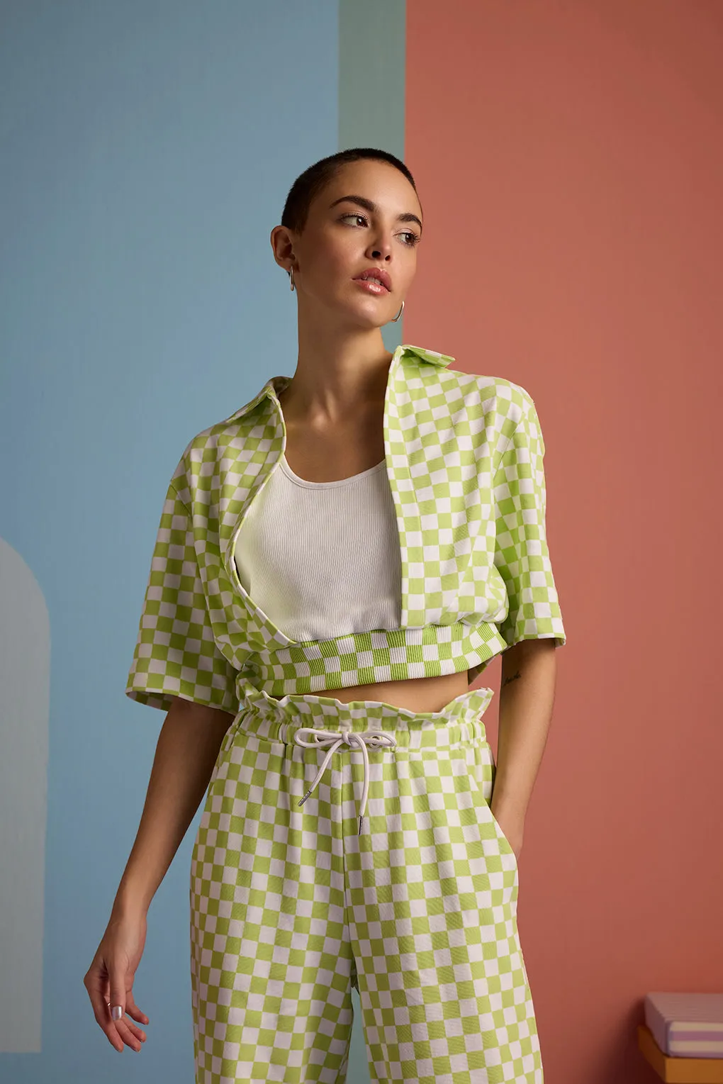 Checkmate Vibe Top -Apple Green