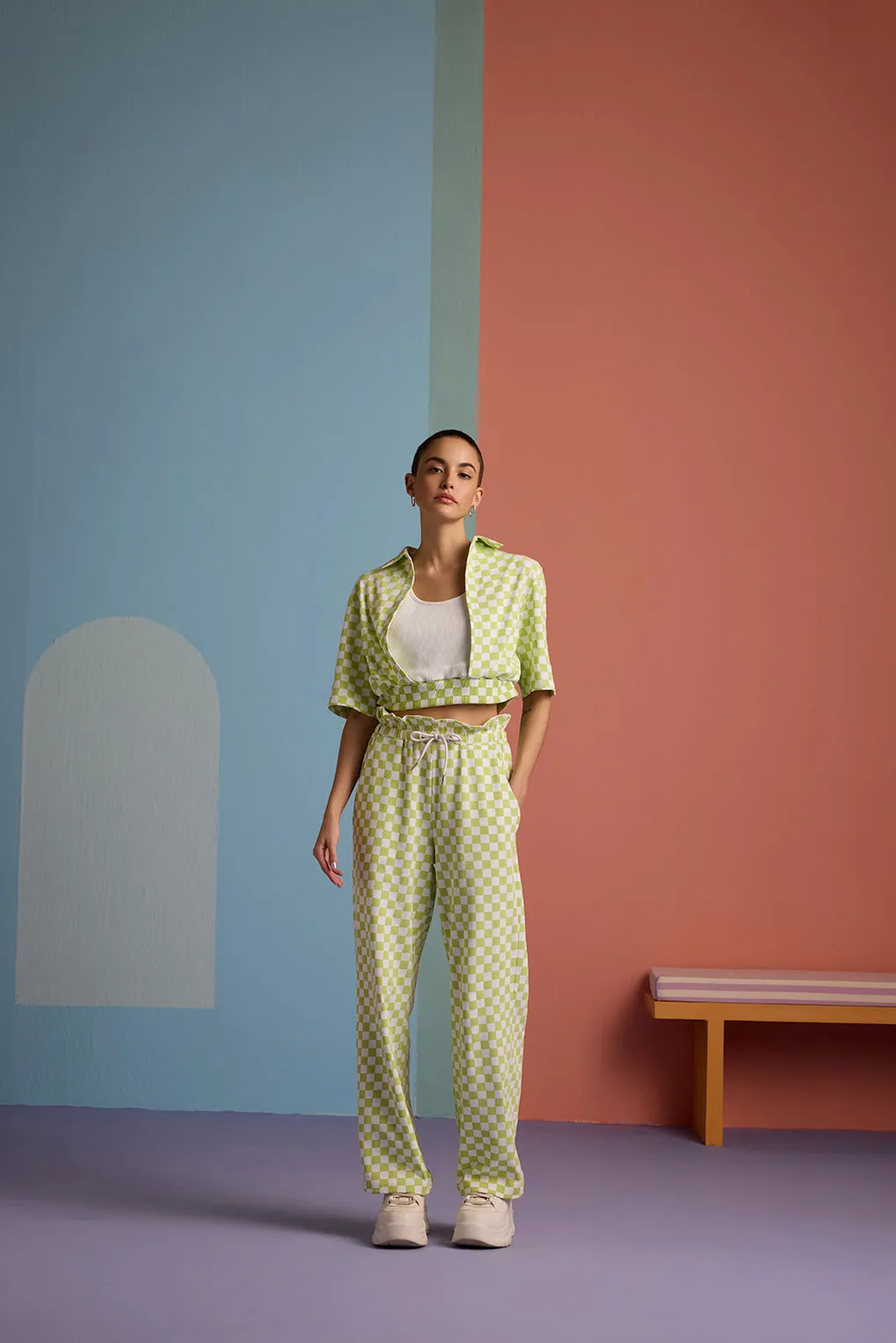 Checkmate Vibe Top -Apple Green