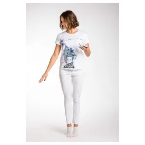 Chic White Stretch Viscose Tee