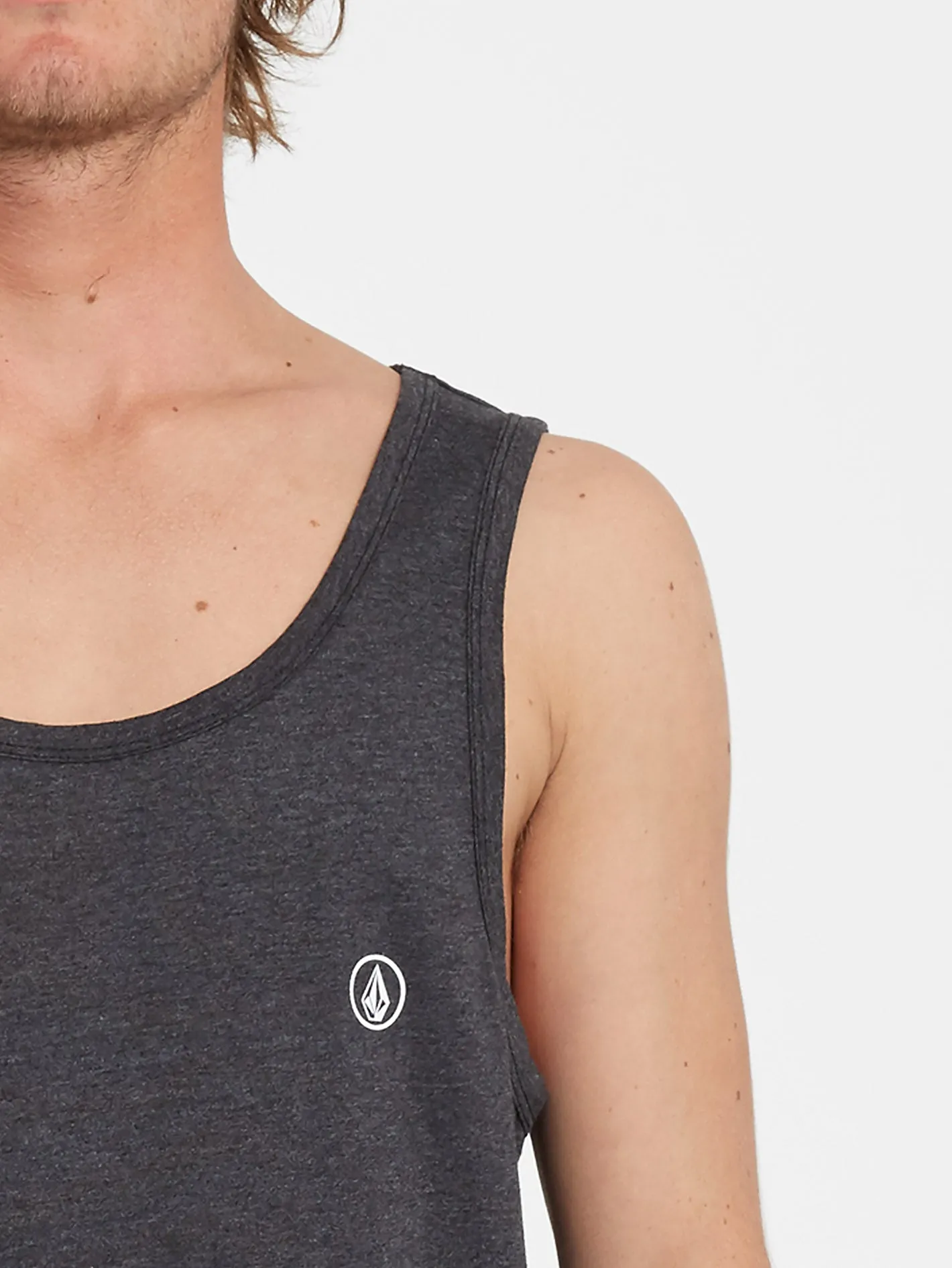 Circle Blanks Tank Top - HEATHER BLACK