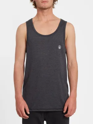 Circle Blanks Tank Top - HEATHER BLACK