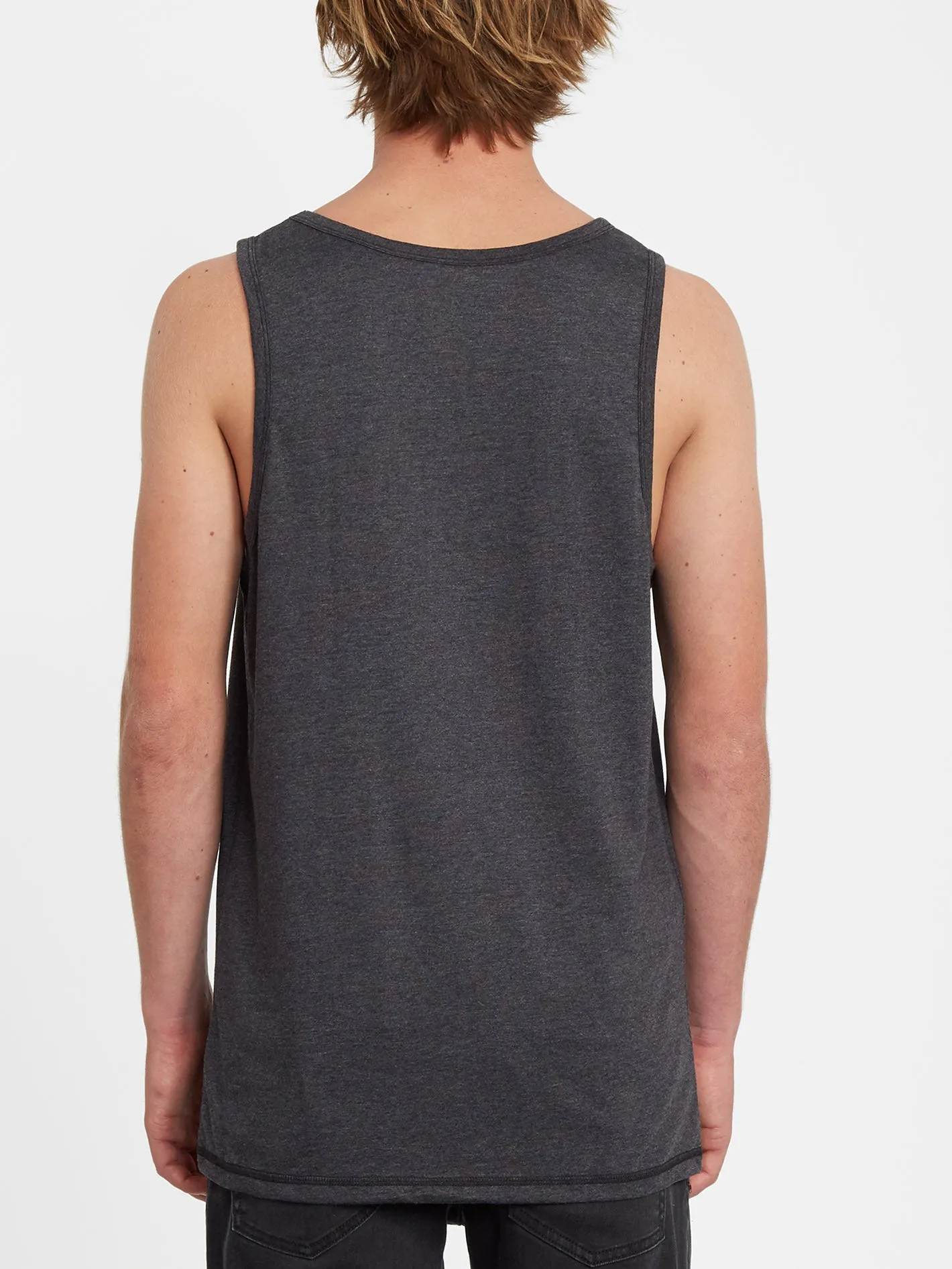 Circle Blanks Tank Top - HEATHER BLACK