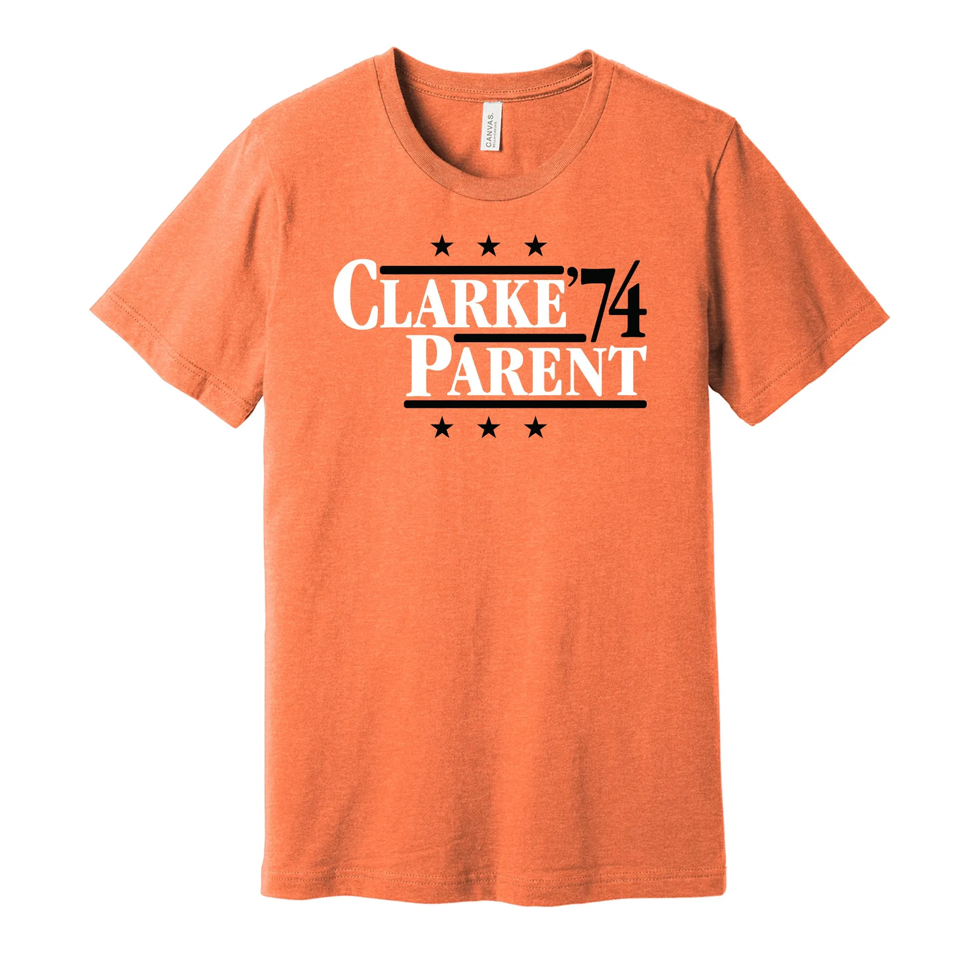 Clarke & Parent '74 - Philadelphia Legends Political Campaign Parody T-Shirt - Hyper Than Hype Shirts