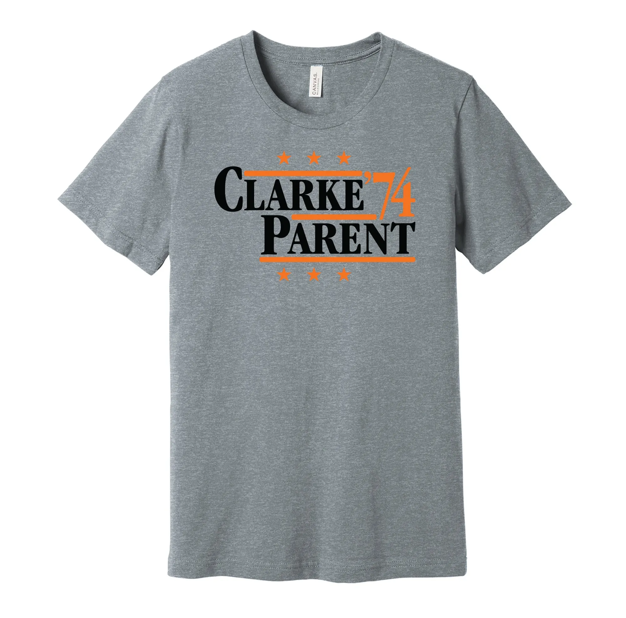 Clarke & Parent '74 - Philadelphia Legends Political Campaign Parody T-Shirt - Hyper Than Hype Shirts