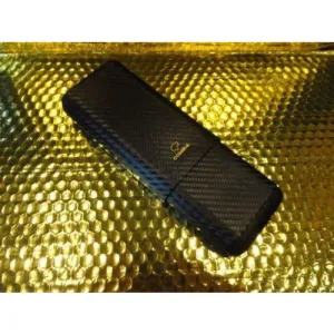 Cohiba Black Carbon Fiber Case holds 3 Large cigars inside wood tubes