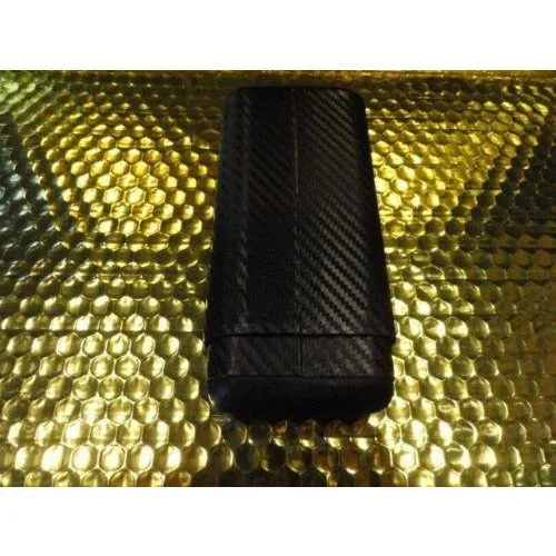 Cohiba Black Carbon Fiber Case holds 3 Large cigars inside wood tubes