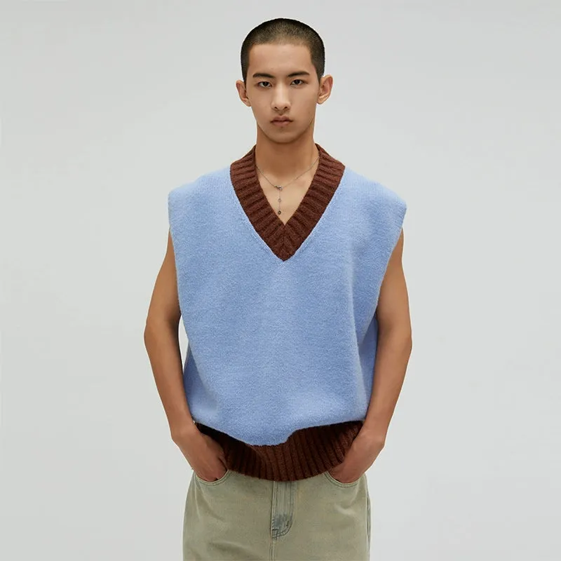 Colorblock V-Neck Sweater Vest