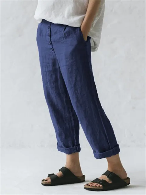 Constantia - Cotton-Linen Pants with Pockets