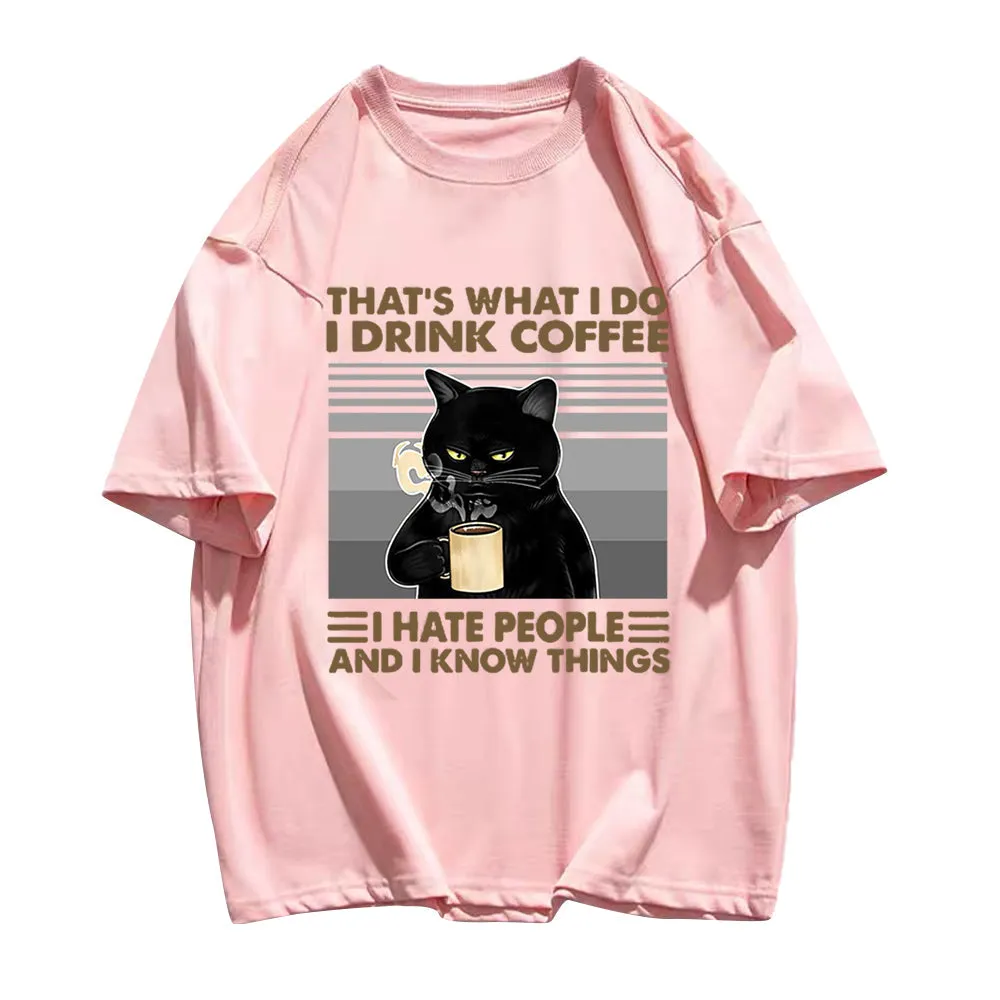Cool Cat Drinking Coffee T-shirt