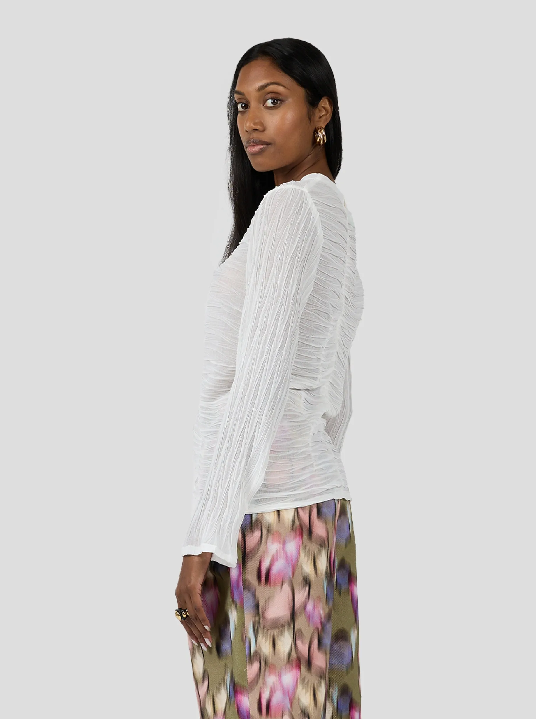 Cooper Top in Papier Crépon Gauze for Women