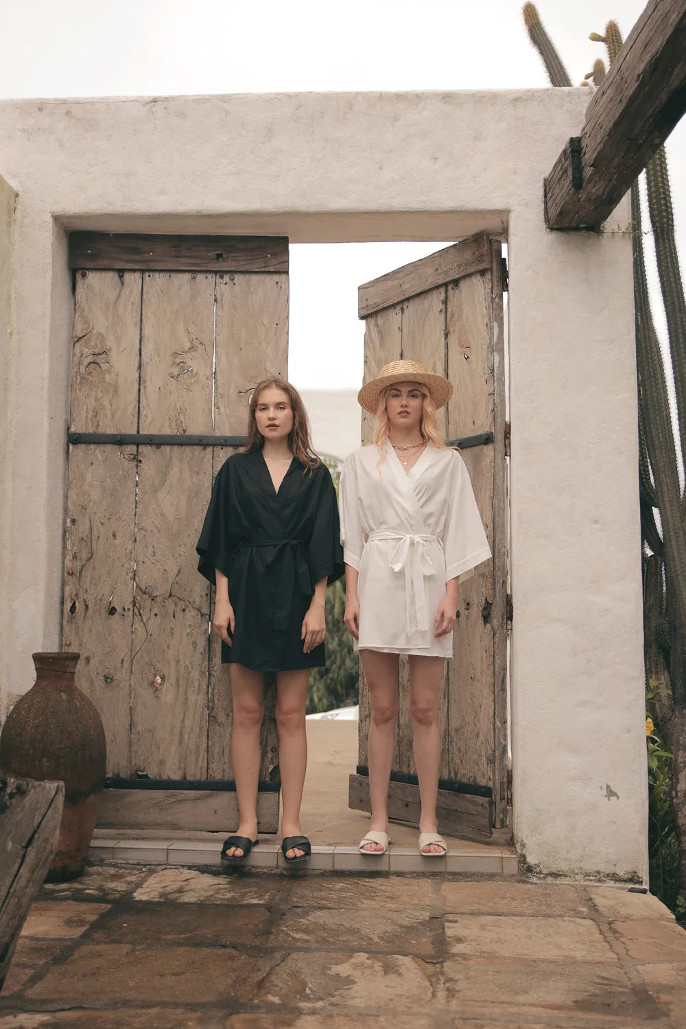 CORFU Linen Robe Dress (Black Linen)
