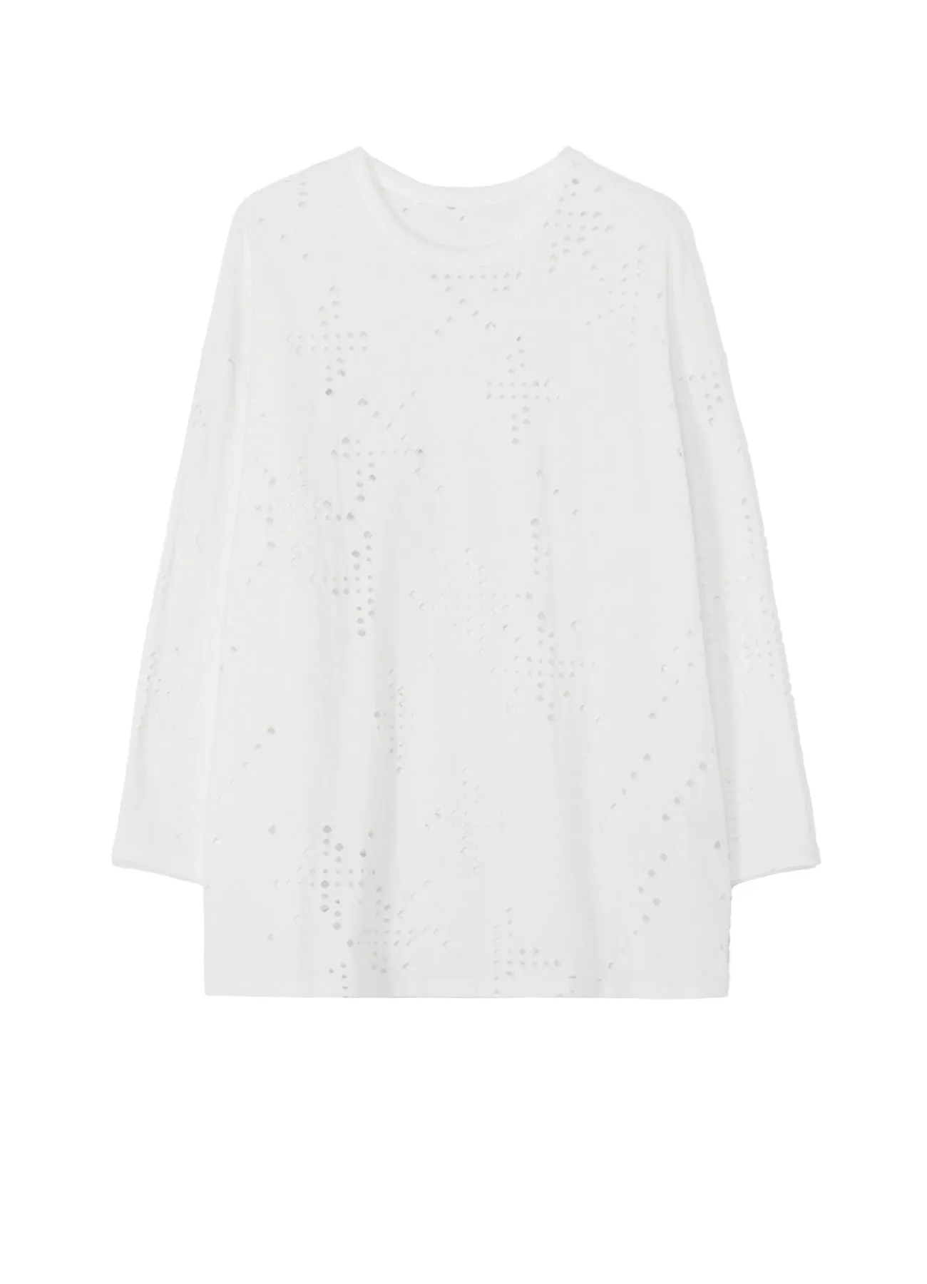 COTTON JERSEY HOLE DESIGN LONG SLEEVE BIG T