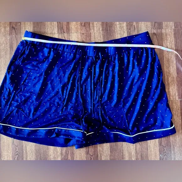 Cozy Earth Stretch-Knit Shorts Bamboo Pajama Set Navy Mini Dot XXXL New NWT