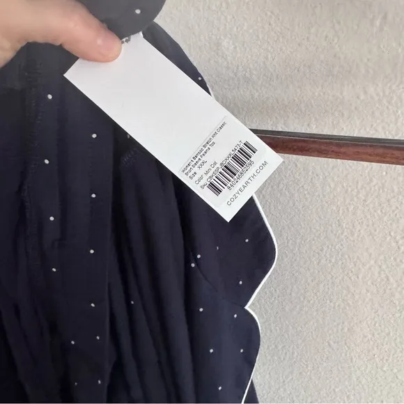 Cozy Earth Stretch-Knit Shorts Bamboo Pajama Set Navy Mini Dot XXXL New NWT