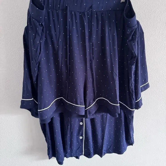 Cozy Earth Stretch-Knit Shorts Bamboo Pajama Set Navy Mini Dot XXXL New NWT