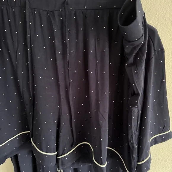 Cozy Earth Stretch-Knit Shorts Bamboo Pajama Set Navy Mini Dot XXXL New NWT