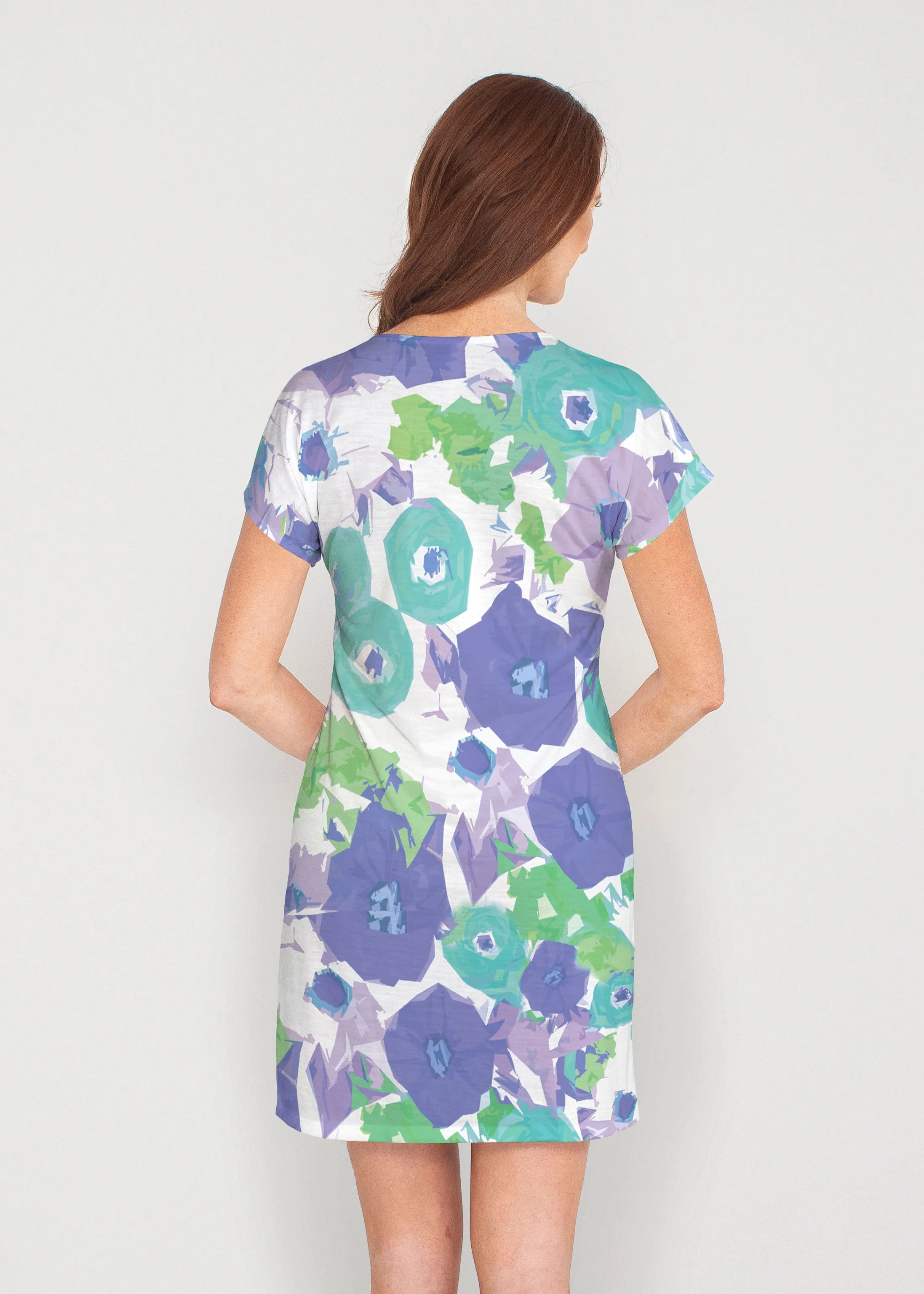 Dotsy (19202) ~ French Terry Short Sleeve Crew Dress